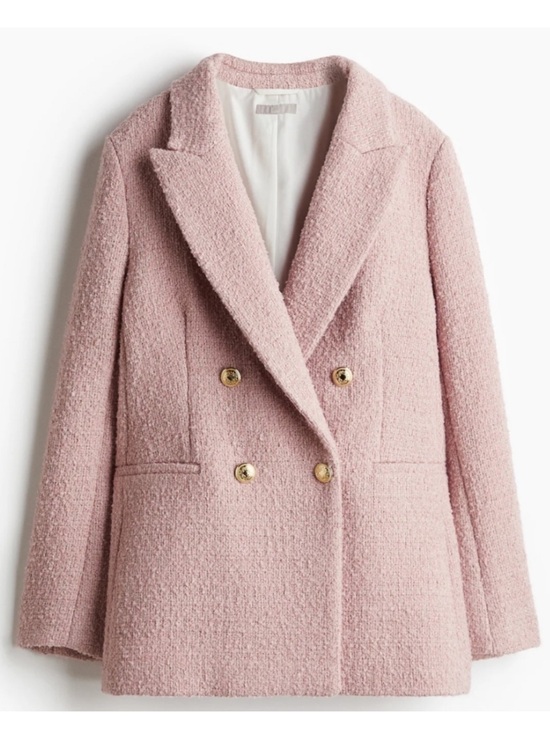 H&M Jackets & Blazers - H&M Textured-Weave Blazer In Light Pink Light Coat Size Large NWT